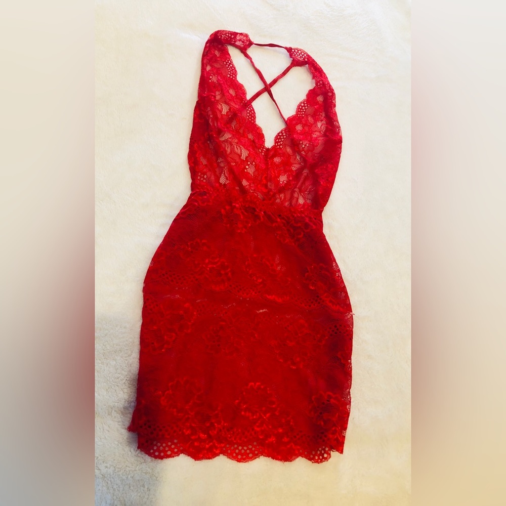 The Escante Collection Red Lace Nightdress Size XS-S